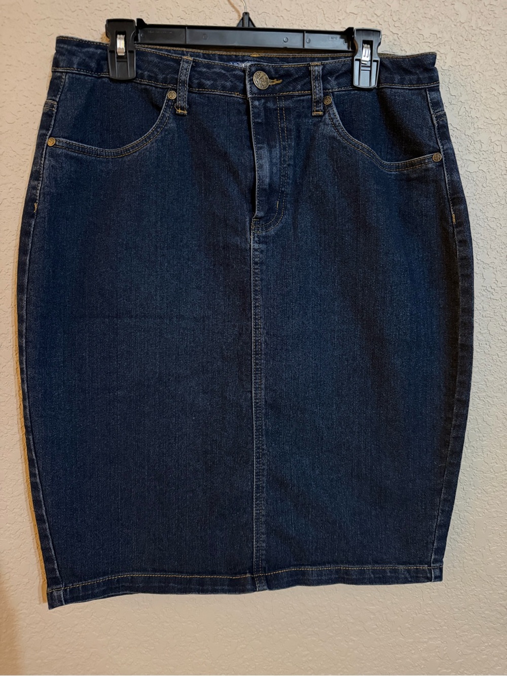 Lexi Dark Blue Denim Pencil Skirt - Size 12